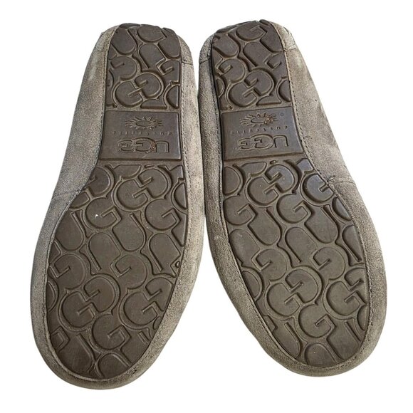 UGGS Grey Leather Moccasin Women's Size 10 - Picture 9 of 10